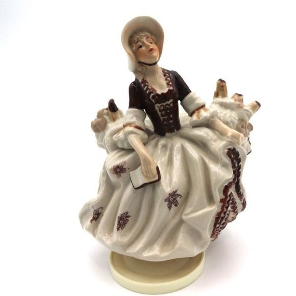 Vintage Porcelain Girl, Rotating Music Box, Little Bo Peep, Wind Up, Figurine, 1 - Picture 7 of 8